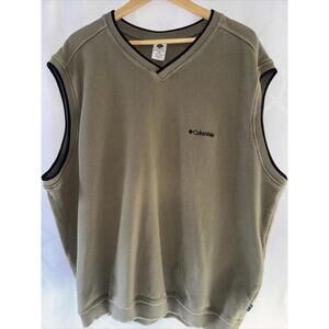 Columbia Men's Golf Vest Pullover Size XXL Tan NICE !!!